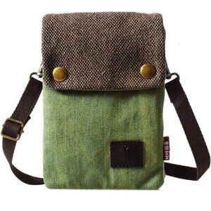 ❤️Small Canvas Cell Phone Purse Wallet- Handmade with Shoulder Strap